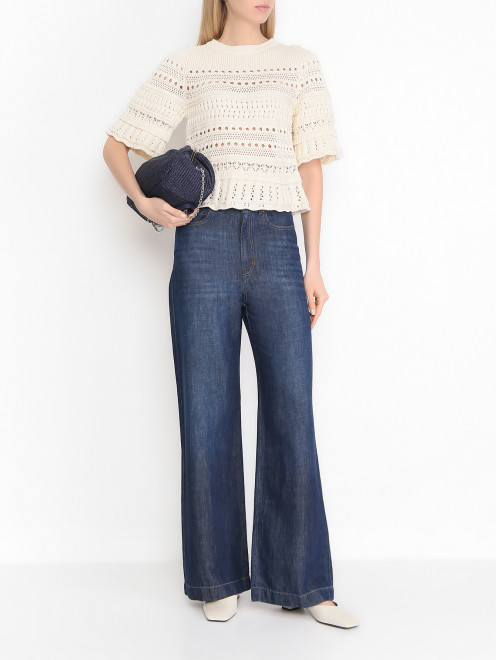 Широкие джинсы на высокой посадке Weekend Max Mara - МодельОбщийВид