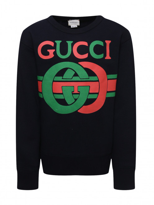 Свитшот хлопковый с принтом Gucci - Общий вид