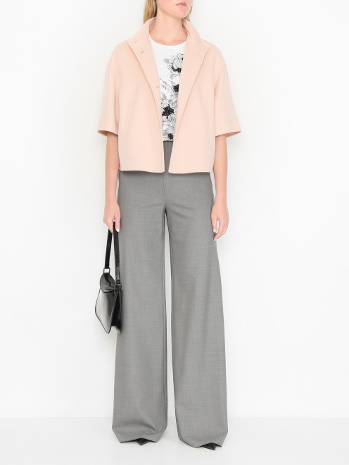 Полупальто из шерсти с короткими рукавами Max Mara - МодельОбщийВид