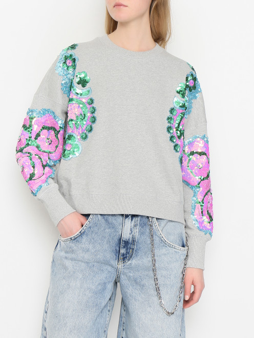 Толстовка из хлопка с декором Essentiel Antwerp - МодельВерхНиз