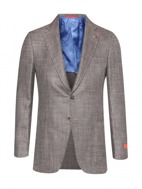Пиджак однобортный из шерсти и шелка Isaia - Общий вид