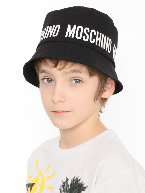 Панама из хлопка с логотипом Moschino - МодельОбщийВид