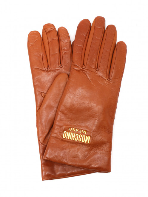 Перчатки из кожи с логотипом Moschino - Общий вид
