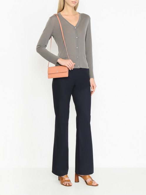 Кожаная сумка на тонком ремне Weekend Max Mara - МодельОбщийВид