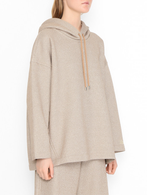 Толстовка из хлопка и вискозы с люрексом Max Mara - МодельВерхНиз