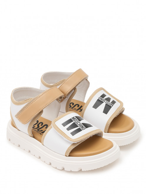 Сандалии из кожи с логотипом Moschino - Общий вид