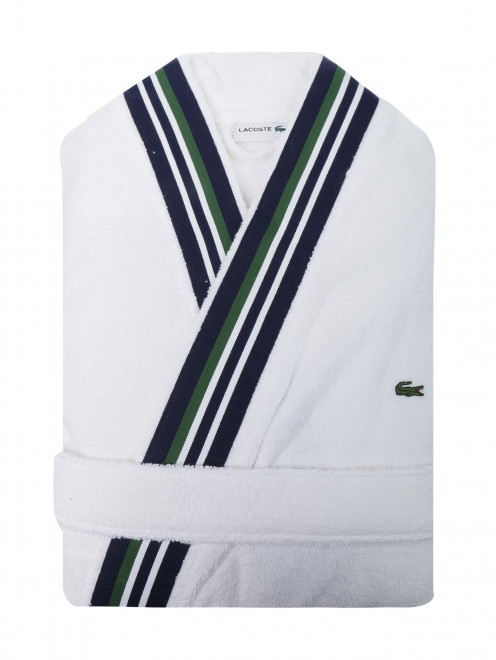 Банный халат из хлопка с декором Lacoste - Общий вид