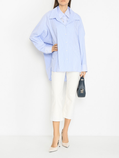 Оверсайз блуза с эффектом двух рубашек Ermanno Firenze - МодельОбщийВид