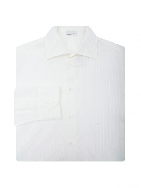 Рубашка из хлопка и вискозы в деликатную полоску Etro - Общий вид