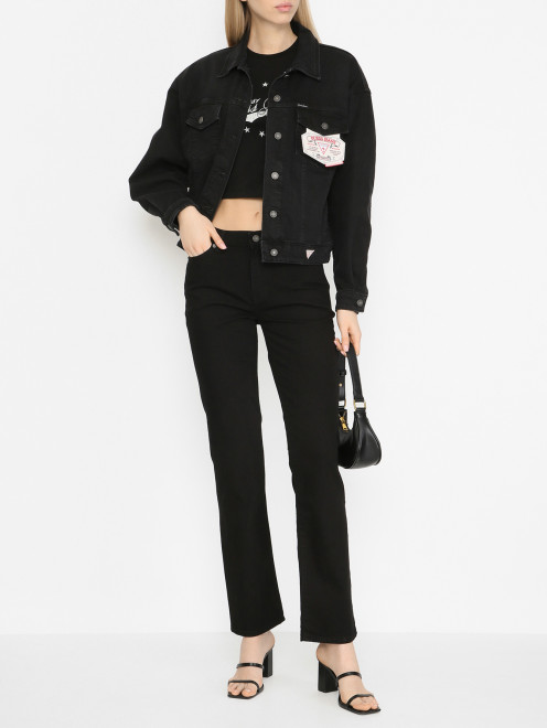 Джинсовая куртка в винтажном стиле Guess - МодельОбщийВид