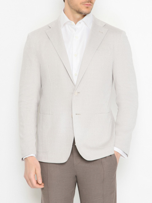 Пиджак в клетку с карманами Doriani Cashmere - МодельВерхНиз