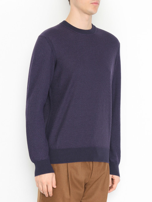 Трикотажный джемпер из смешанной шерсти Piacenza Cashmere 1733 - МодельВерхНиз