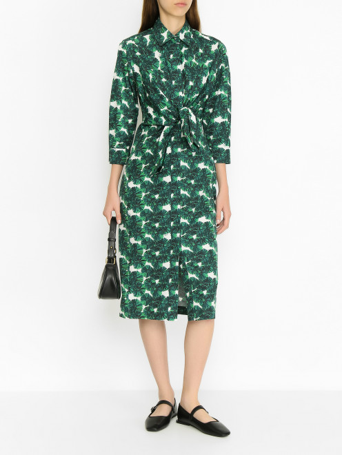 Хлопковое платье с узлом на талии Max Mara - МодельОбщийВид