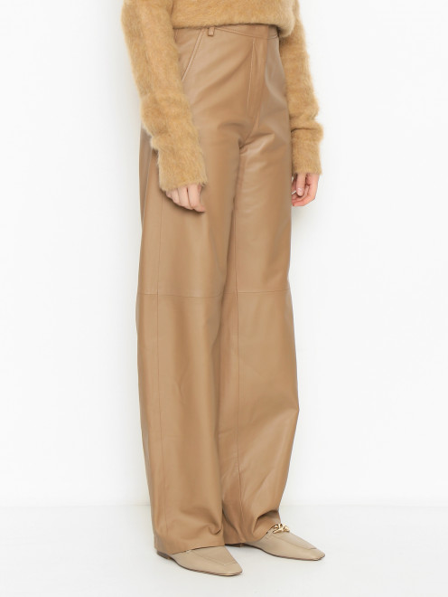 Брюки из натуральной кожи Max Mara - МодельВерхНиз