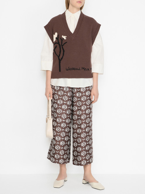 Трикотажный жилет с узором Weekend Max Mara - МодельОбщийВид