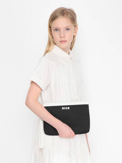 Клатч из текстиля с логотипом MSGM - МодельВерхНиз