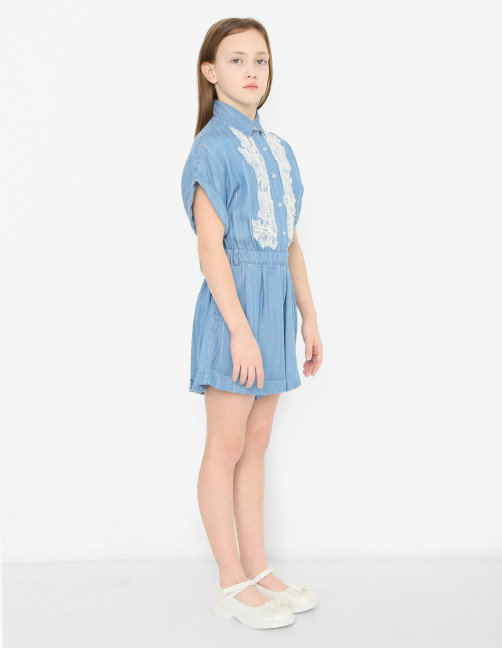 Комбинезон с вышивкой с карманами Ermanno Scervino Junior - МодельВерхНиз