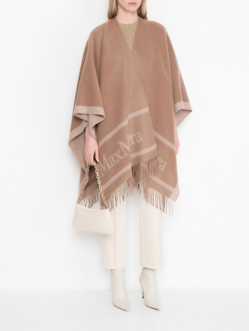 Пончо из шерсти с логотипом Max Mara - МодельОбщийВид