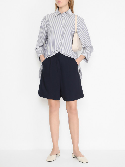 Шорты из хлопка с защипами Weekend Max Mara - МодельОбщийВид