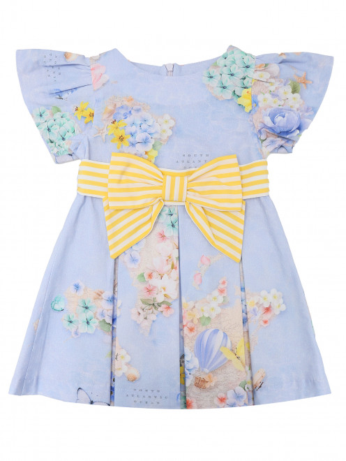 Хлопковое платье с цветочным узором Lapin House - Общий вид