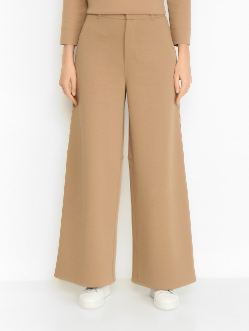 Трикотажные широкие брюки с карманами Max Mara - МодельВерхНиз