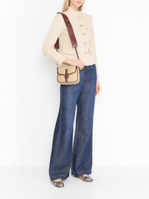 Сумка из канваса и кожи Weekend Max Mara - МодельОбщийВид