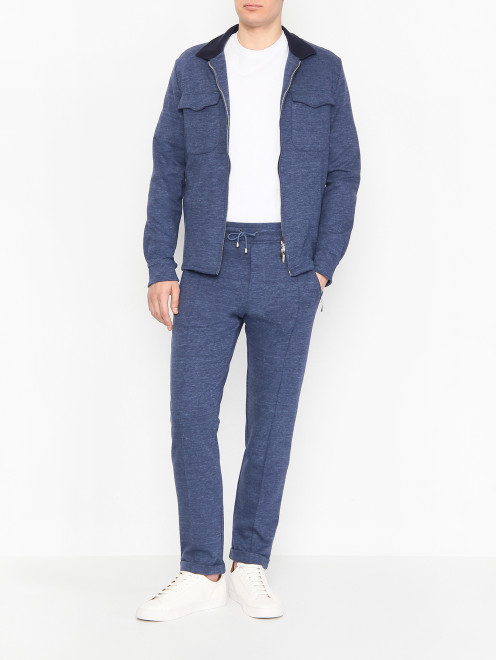 Брюки на резинке из хлопка Doriani Cashmere - МодельОбщийВид