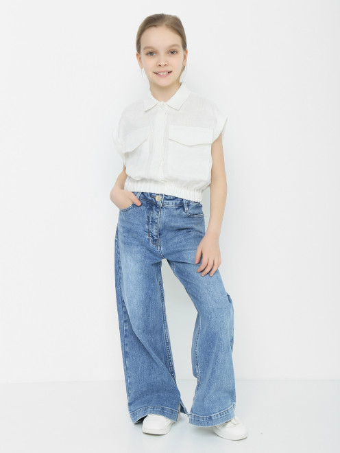 Широкие джинсы с разрезами Gulliver Select - МодельОбщийВид