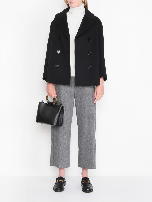 Полупальто двубортное из шерсти Max Mara - МодельОбщийВид
