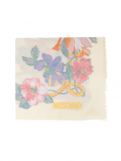 Платок с цветочным узором 140*140 Moschino - Общий вид