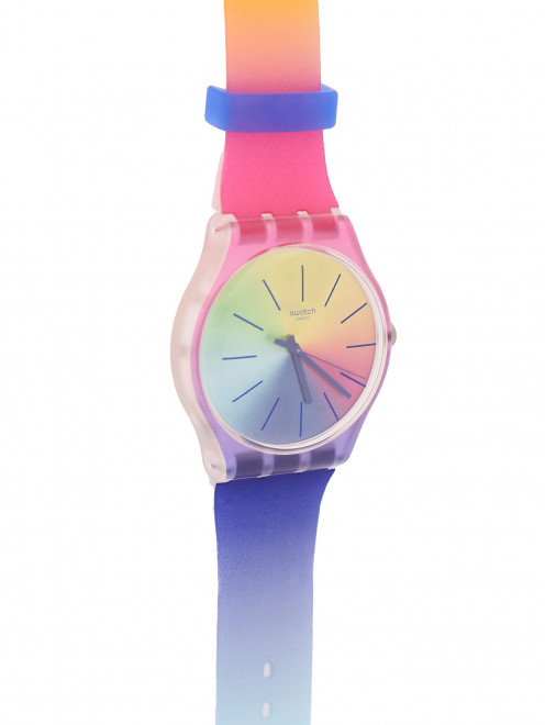 Кварцевые часы на браслете из силикона Swatch - Обтравка1