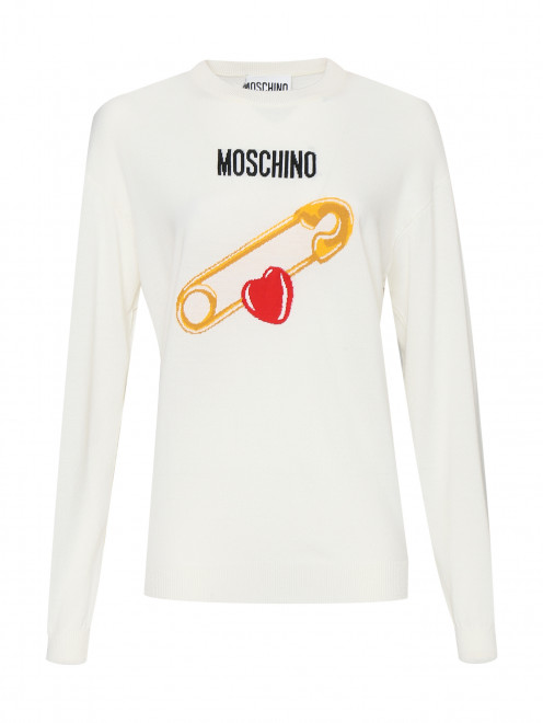 Джемпер из шерсти с узором Moschino - Общий вид