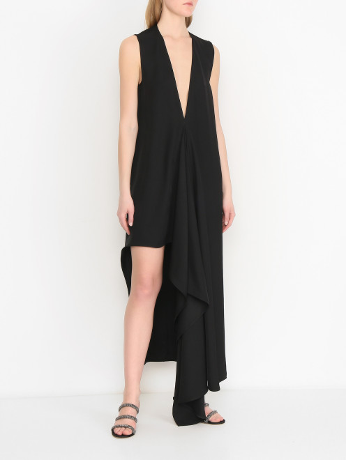 Асимметричное платье с глубоким V-образным вырезом Sportmax - МодельВерхНиз