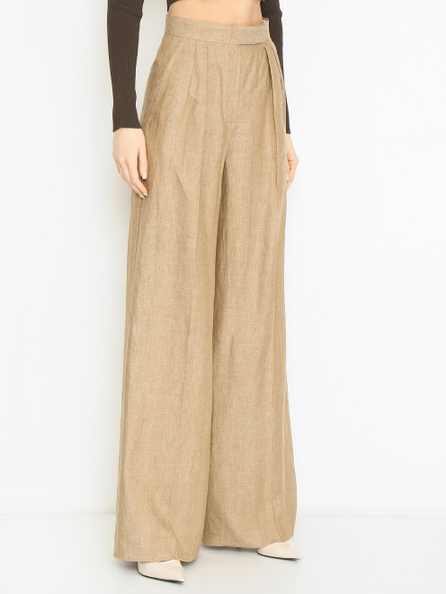 Брюки из льна широкого фасона Max Mara - МодельВерхНиз