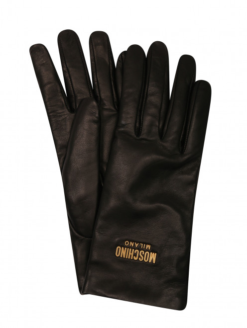 Перчатки из кожи с логотипом Moschino - Общий вид
