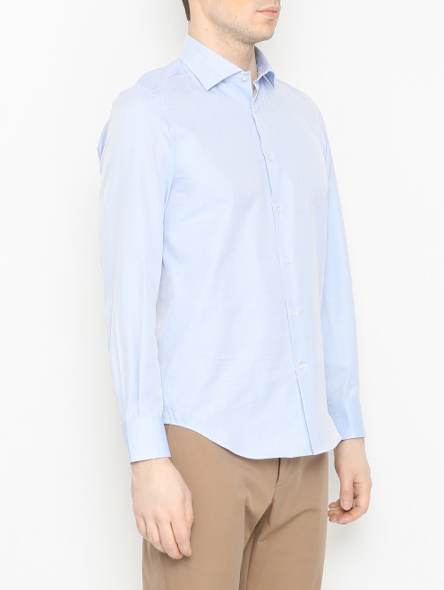 Рубашка из хлопка с узором "Полоска" Doriani Cashmere - МодельВерхНиз