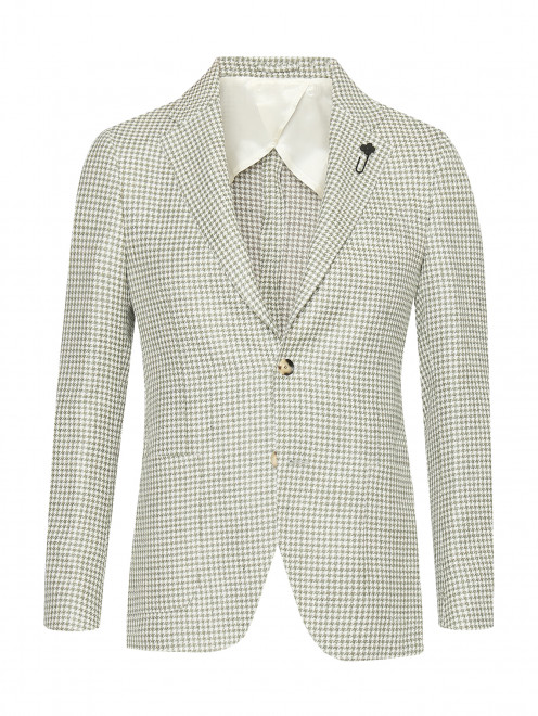Пиджак однобортный из шерсти и льна LARDINI - Общий вид