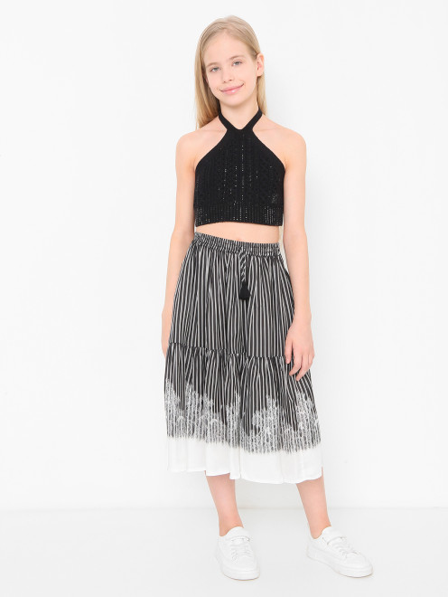 Трикотажный топ из хлопка Ermanno Scervino Junior - МодельОбщийВид