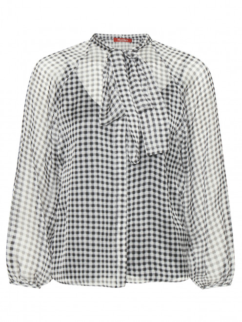 Блуза из шелка с узором "Клетка" Max Mara - Общий вид