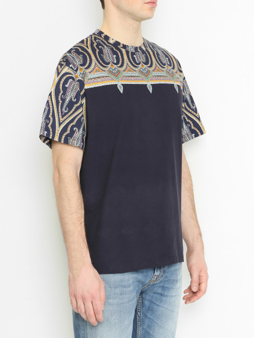 Футболка из хлопка с узором Etro - МодельВерхНиз