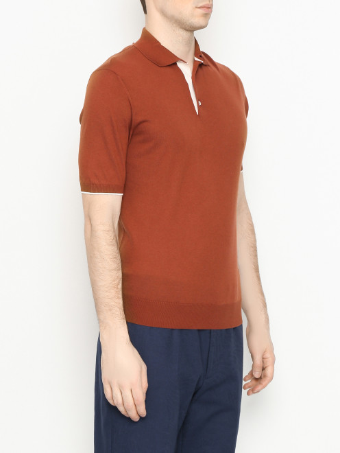 Джемпер из хлопка и кашемира с воротом поло Doriani Cashmere - МодельВерхНиз