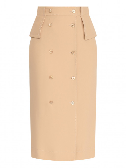 Однотонная юбка-миди на пуговицах Alberta Ferretti - Общий вид