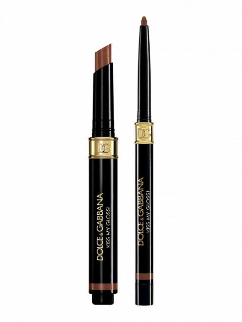 Дуэт средств для губ Kiss My Gloss! 4D: блеск в стике и карандаш, оттенок 03 Chat Dolce & Gabbana - Общий вид