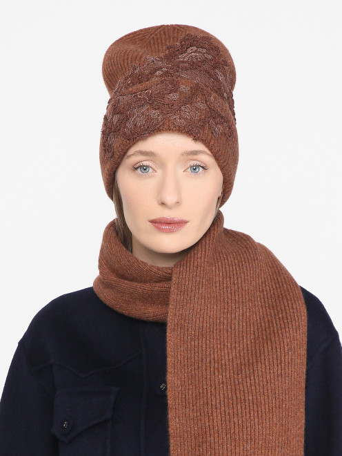 Шапка из кашемира с кружевом Ermanno Scervino - МодельОбщийВид