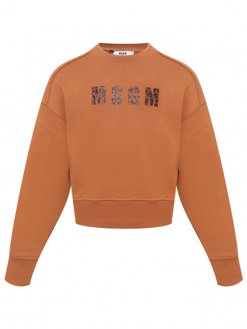 Свитшот из хлопка с логотипом MSGM - Общий вид