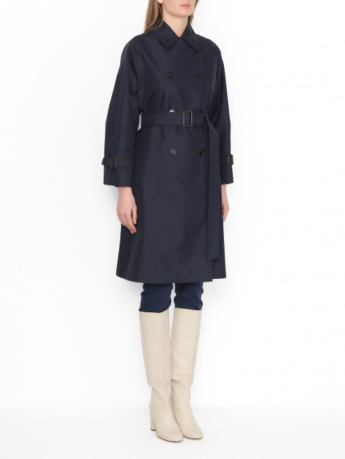 Двубортный плащ с поясом Weekend Max Mara - МодельВерхНиз