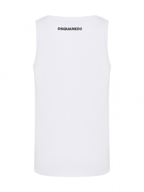 Майка из хлопка в рубчик Dsquared2 - Обтравка1