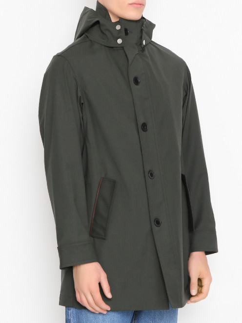 Однотонная куртка с капюшоном Manzoni 24 - МодельВерхНиз