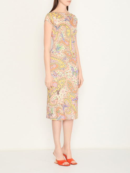 Платье из вискозы с узором Etro - МодельВерхНиз