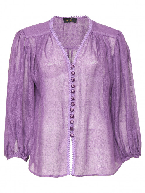 Блуза в бохо-стиле из льна Luisa Spagnoli - Общий вид